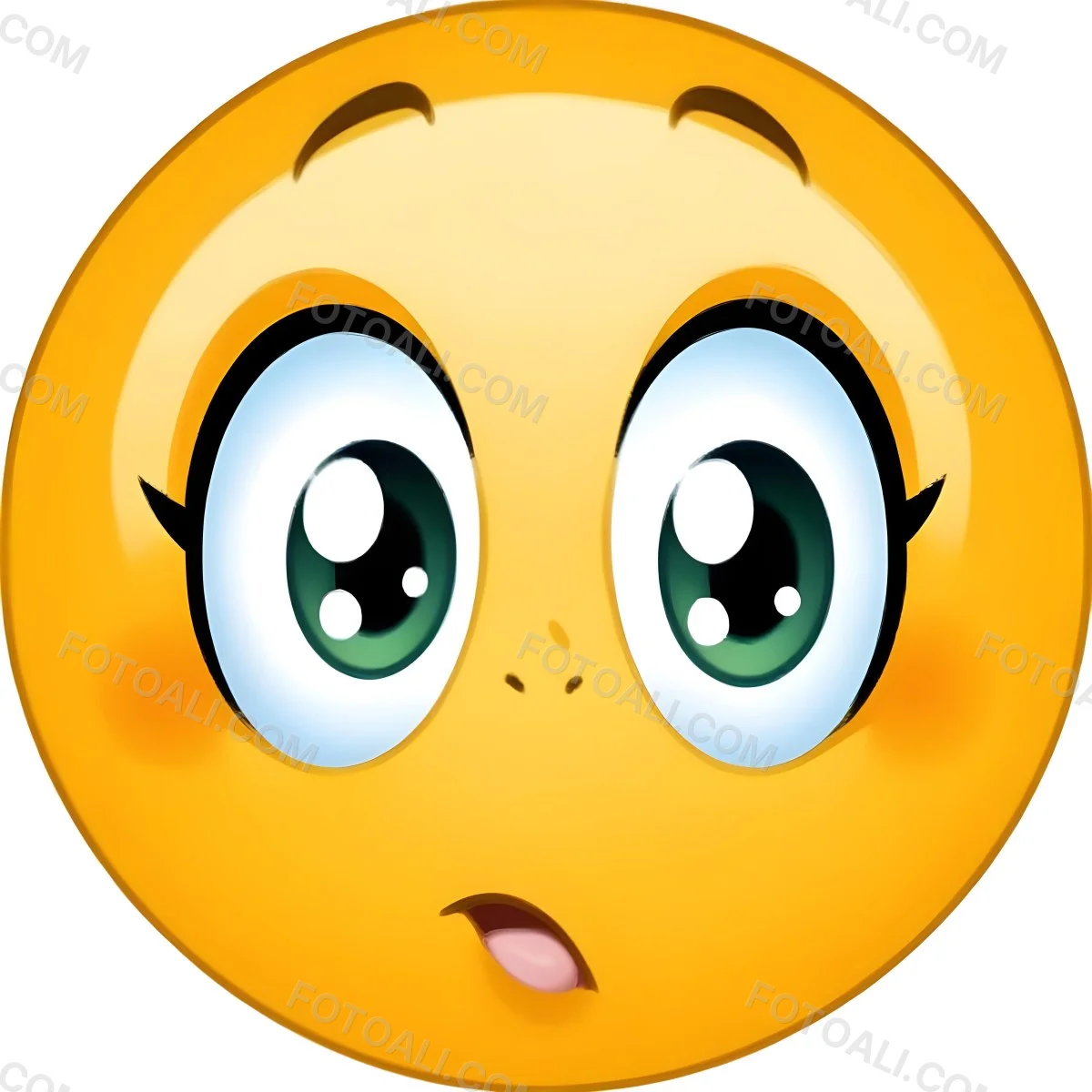Digital Painting A Yellow Emoji With Big Yellow Eyes A Small Open Mouth And Raised Eyebrows Expressing A Sense Of Concern On A White Background Bold And Slim Lines Brush Strokes 4 D53d