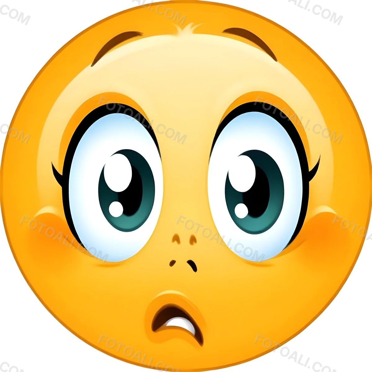 Digital Painting A Yellow Emoji With Big Yellow Eyes A Small Open Mouth And Raised Eyebrows Expressing A Sense Of Concern On A White Background Bold And Slim Lines Brush Strokes 5 73ce