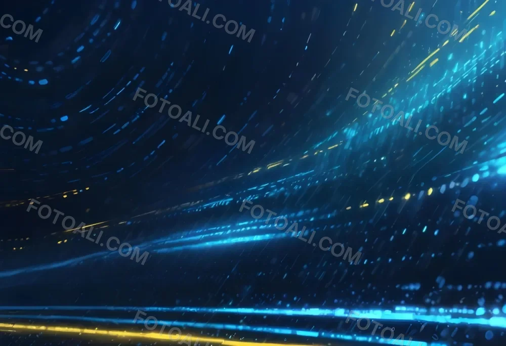 Digital Painting Binary Code With Blue And Yellow Light Trails Futuristic Background With Glowing Dots Futuristic Technology Concept Data Stream Visualization Abstract Digital Art Bold And Slim Lines Brush Strokes 10 99f9