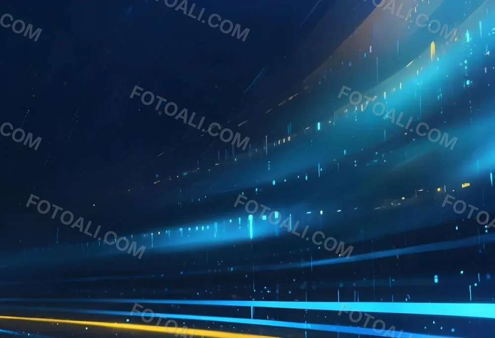 Digital Painting Binary Code With Blue And Yellow Light Trails Futuristic Background With Glowing Dots Futuristic Technology Concept Data Stream Visualization Abstract Digital Art Bold And Slim Lines Brush Strokes 4 9852