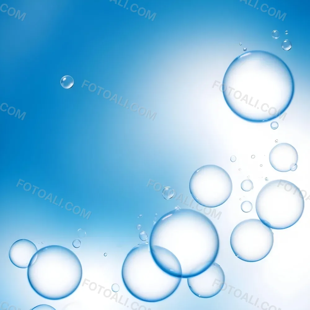 Digital Painting Bubbles Of Different Sizes Floating In The Air Some Of Them Are Grouped Together Light Blue Background With Some Blue Spots Bold And Slim Lines Brush Strokes 10 5bfa