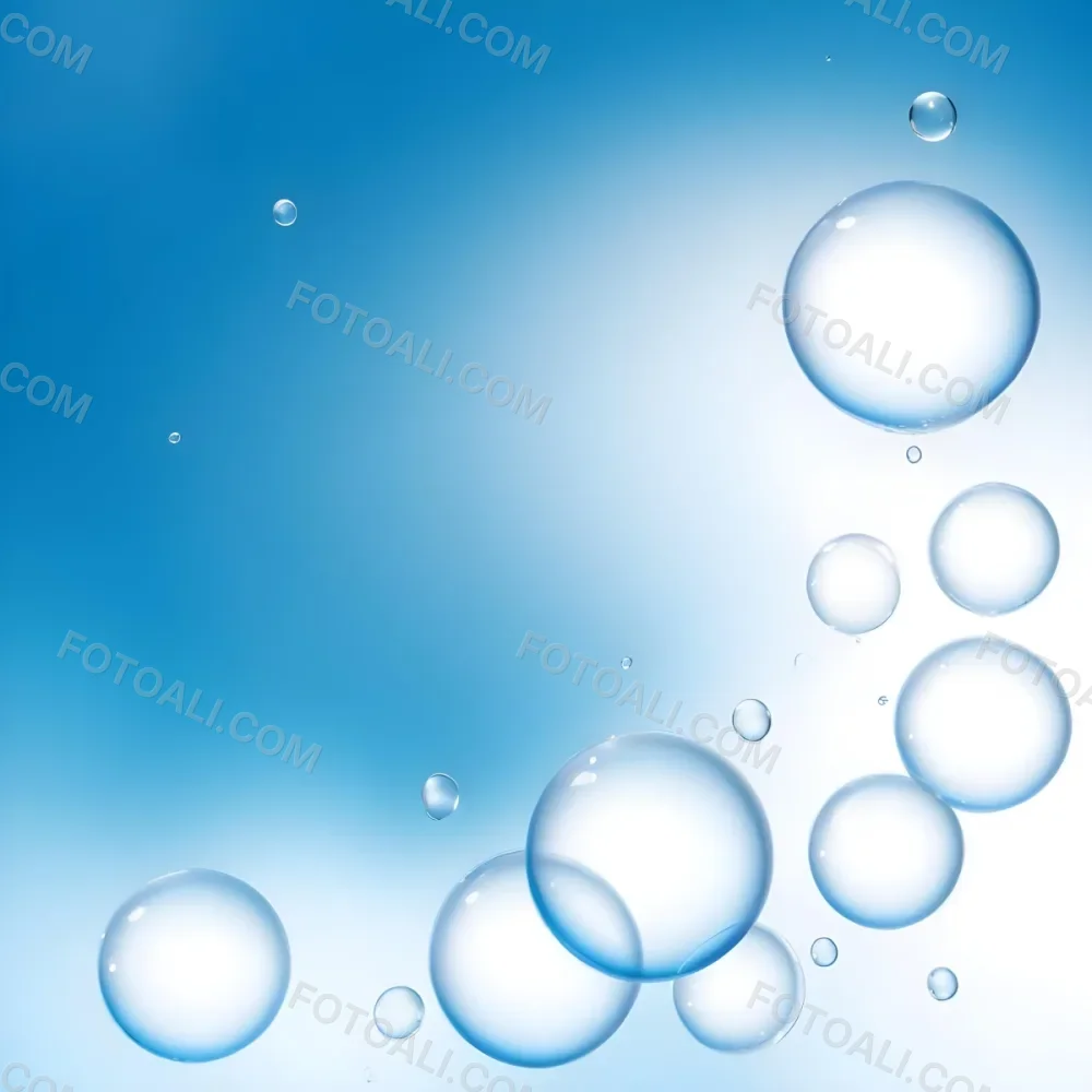 Digital Painting Bubbles Of Different Sizes Floating In The Air Some Of Them Are Grouped Together Light Blue Background With Some Blue Spots Bold And Slim Lines Brush Strokes 12 65cd