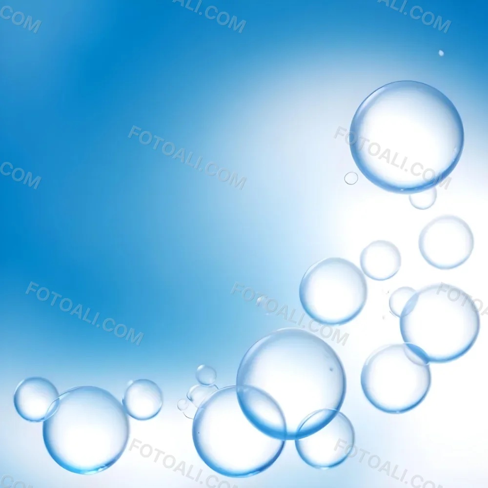 Digital Painting Bubbles Of Different Sizes Floating In The Air Some Of Them Are Grouped Together Light Blue Background With Some Blue Spots Bold And Slim Lines Brush Strokes 14 9e6b