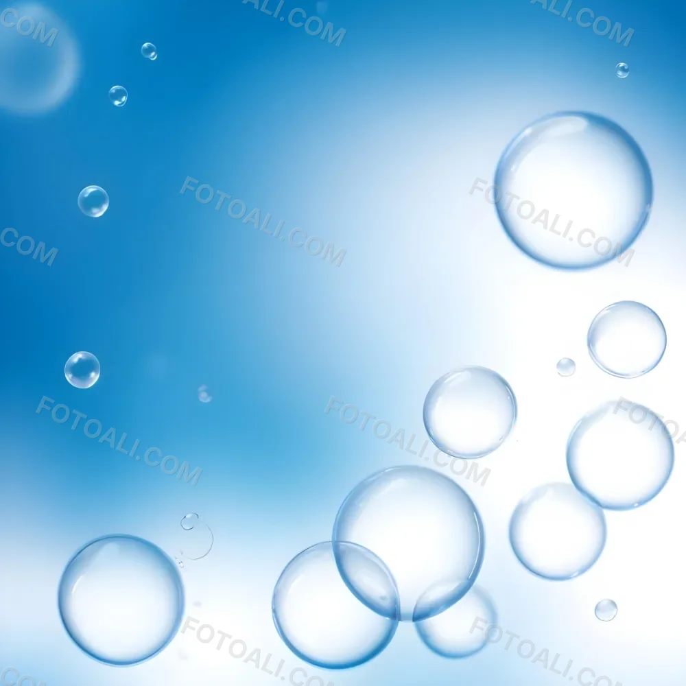 Digital Painting Bubbles Of Different Sizes Floating In The Air Some Of Them Are Grouped Together Light Blue Background With Some Blue Spots Bold And Slim Lines Brush Strokes 16 4a0a