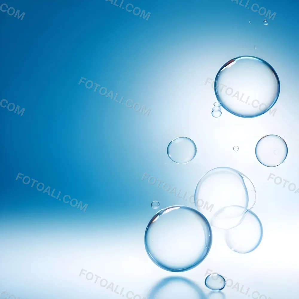 Digital Painting Bubbles Of Different Sizes Floating In The Air Some Of Them Are Grouped Together Light Blue Background With Some Blue Spots Bold And Slim Lines Brush Strokes 22 Ec71