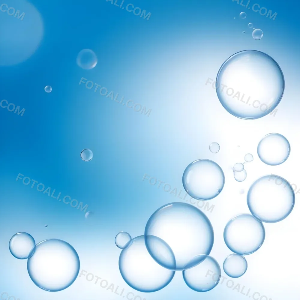 Digital Painting Bubbles Of Different Sizes Floating In The Air Some Of Them Are Grouped Together Light Blue Background With Some Blue Spots Bold And Slim Lines Brush Strokes 38 78f1
