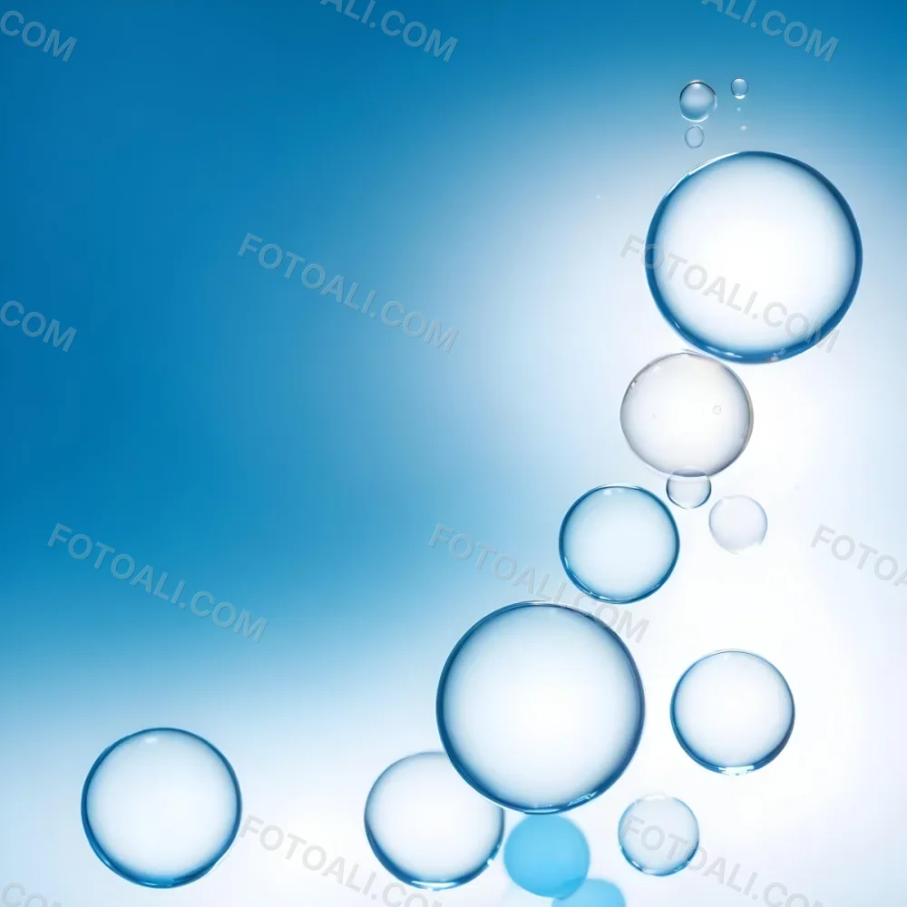 Digital Painting Bubbles Of Different Sizes Floating In The Air Some Of Them Are Grouped Together Light Blue Background With Some Blue Spots Bold And Slim Lines Brush Strokes 4 B7d3
