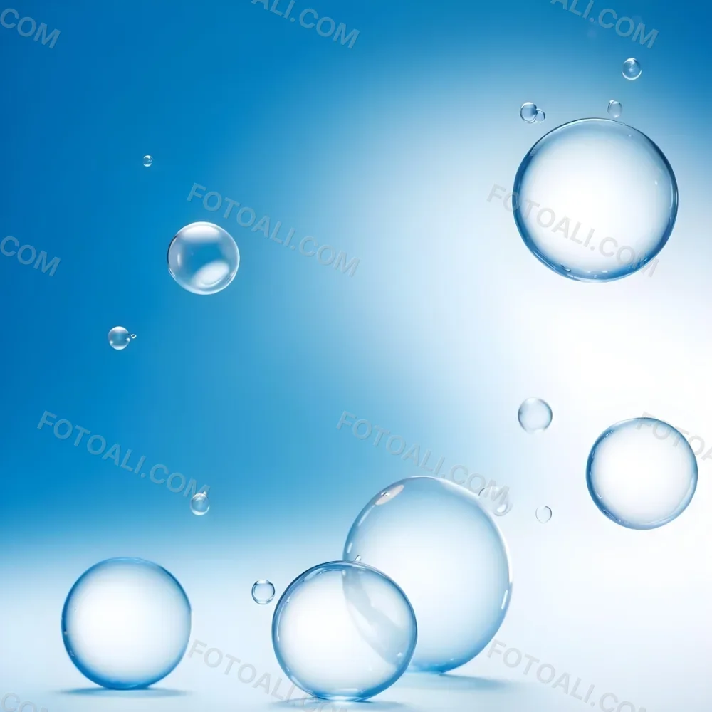 Digital Painting Bubbles Of Different Sizes Floating In The Air Some Of Them Are Grouped Together Light Blue Background With Some Blue Spots Bold And Slim Lines Brush Strokes 45 D8c8