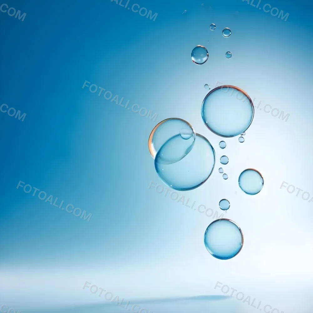 Digital Painting Bubbles Of Different Sizes Floating In The Air Some Of Them Are Grouped Together Light Blue Background With Some Blue Spots Bold And Slim Lines Brush Strokes 57 7b60