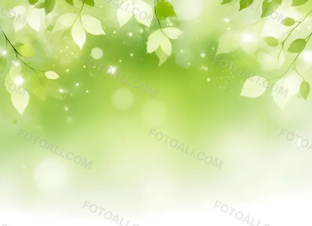 Digital Painting Green Bokeh Background With Leaves And Sparkles Light Green Gradient Abstract Spring Illustration Fresh And Vibrant Nature Inspired Design Soft And Dreamy Bold And Slim Lines Brush Strokes 13 62a2