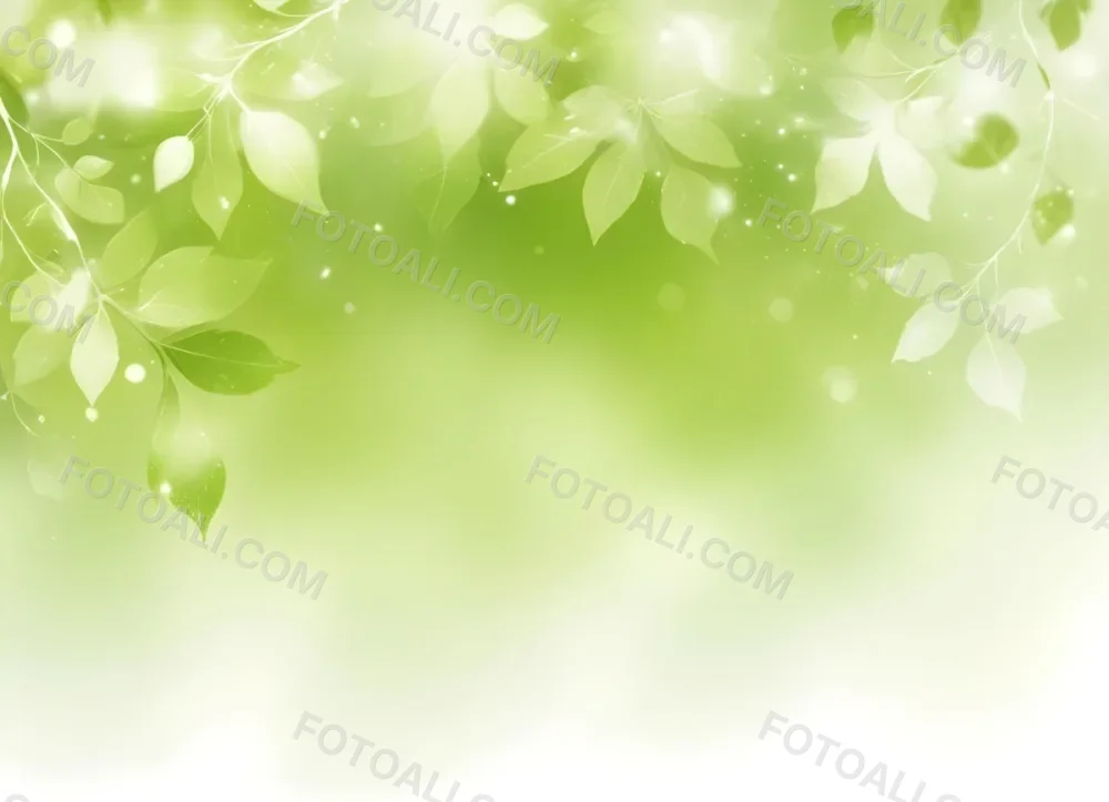 Digital Painting Green Bokeh Background With Leaves And Sparkles Light Green Gradient Abstract Spring Illustration Fresh And Vibrant Nature Inspired Design Soft And Dreamy Bold And Slim Lines Brush Strokes 20 90d0