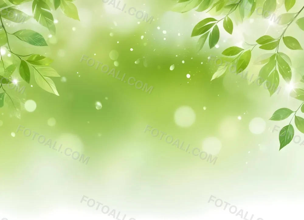 Digital Painting Green Bokeh Background With Leaves And Sparkles Light Green Gradient Abstract Spring Illustration Fresh And Vibrant Nature Inspired Design Soft And Dreamy Bold And Slim Lines Brush Strokes 22 3ba4
