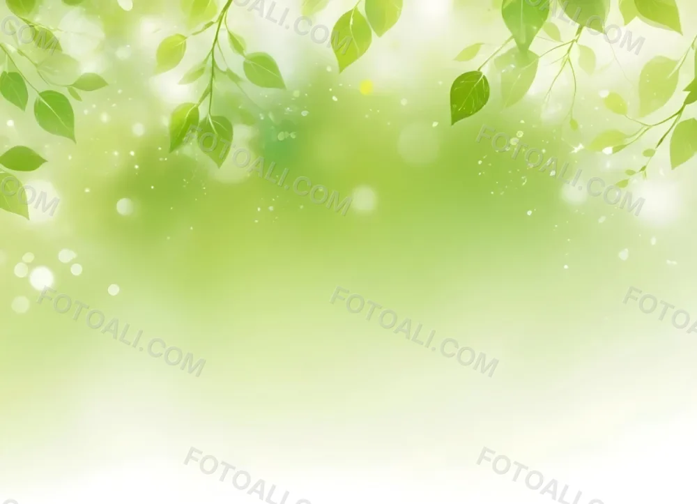 Digital Painting Green Bokeh Background With Leaves And Sparkles Light Green Gradient Abstract Spring Illustration Fresh And Vibrant Nature Inspired Design Soft And Dreamy Bold And Slim Lines Brush Strokes 33 Fb3f