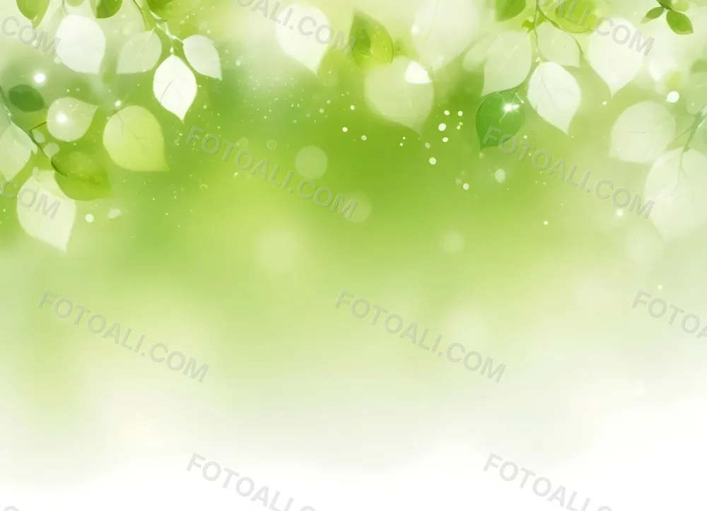 Digital Painting Green Bokeh Background With Leaves And Sparkles Light Green Gradient Abstract Spring Illustration Fresh And Vibrant Nature Inspired Design Soft And Dreamy Bold And Slim Lines Brush Strokes 5 24ea