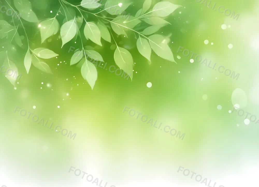 Digital Painting Green Bokeh Background With Leaves And Sparkles Light Green Gradient Abstract Spring Illustration Fresh And Vibrant Nature Inspired Design Soft And Dreamy Bold And Slim Lines Brush Strokes 52 60db