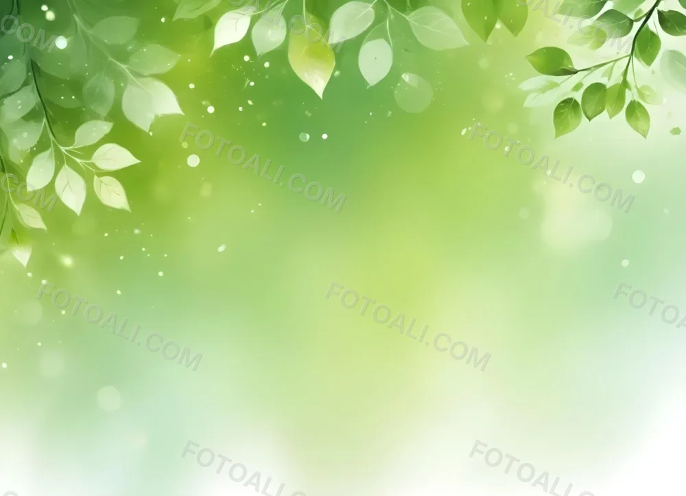 Digital Painting Green Bokeh Background With Leaves And Sparkles Light Green Gradient Abstract Spring Illustration Fresh And Vibrant Nature Inspired Design Soft And Dreamy Bold And Slim Lines Brush Strokes 7 3d6e