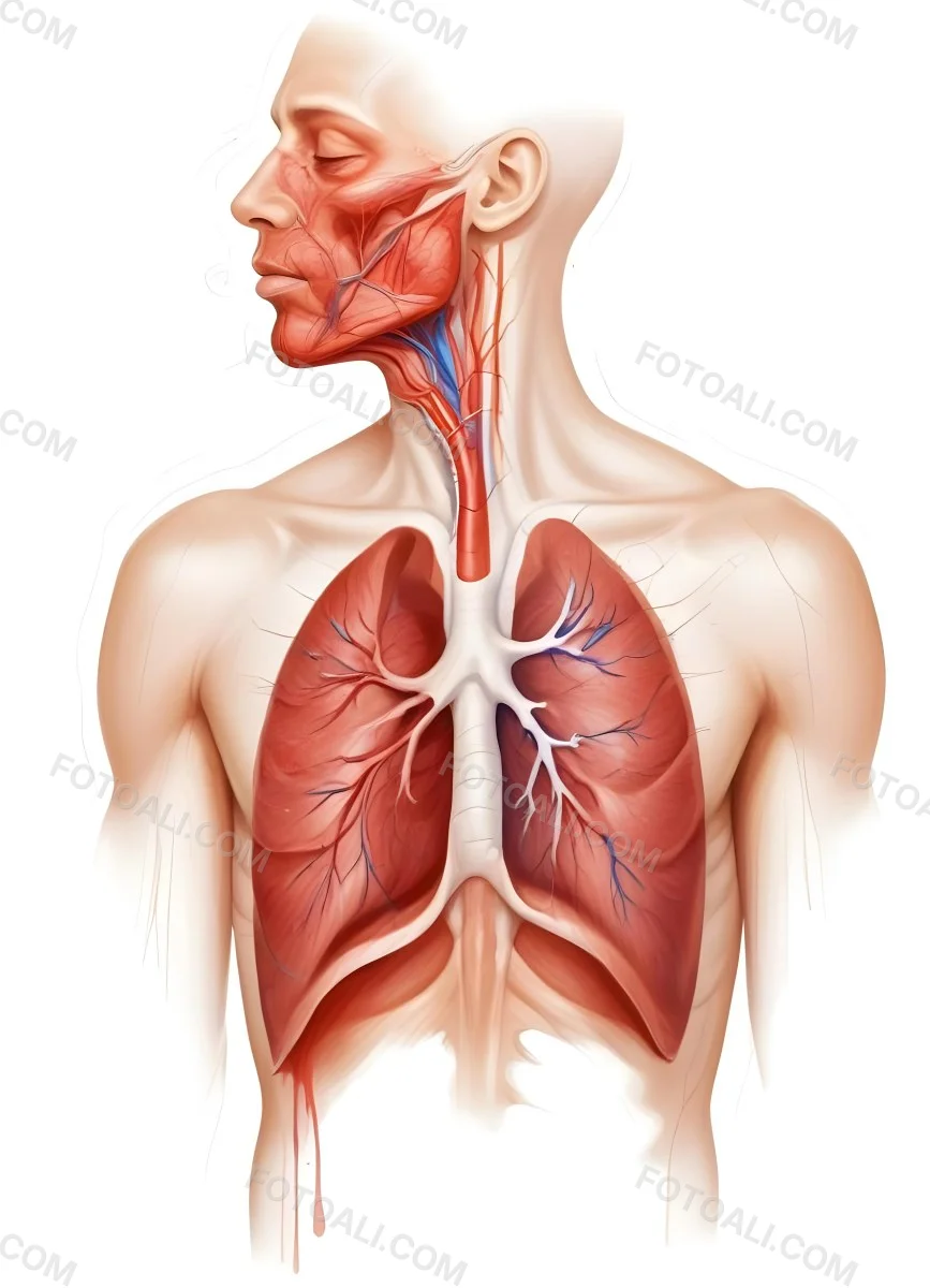 Digital Painting Human Respiratory System White Background Bold And Slim Lines Brush Strokes 17 F4e7
