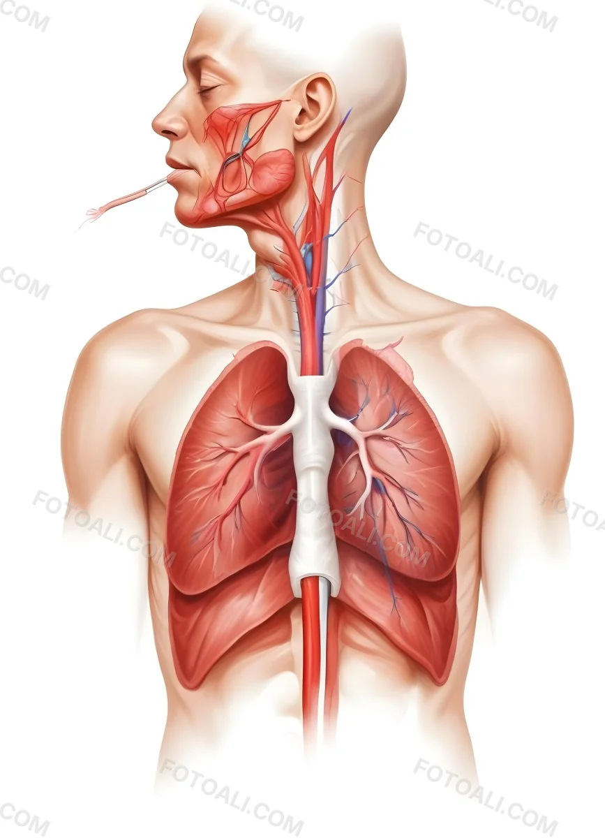 Digital Painting Human Respiratory System White Background Bold And Slim Lines Brush Strokes 18 1bc8
