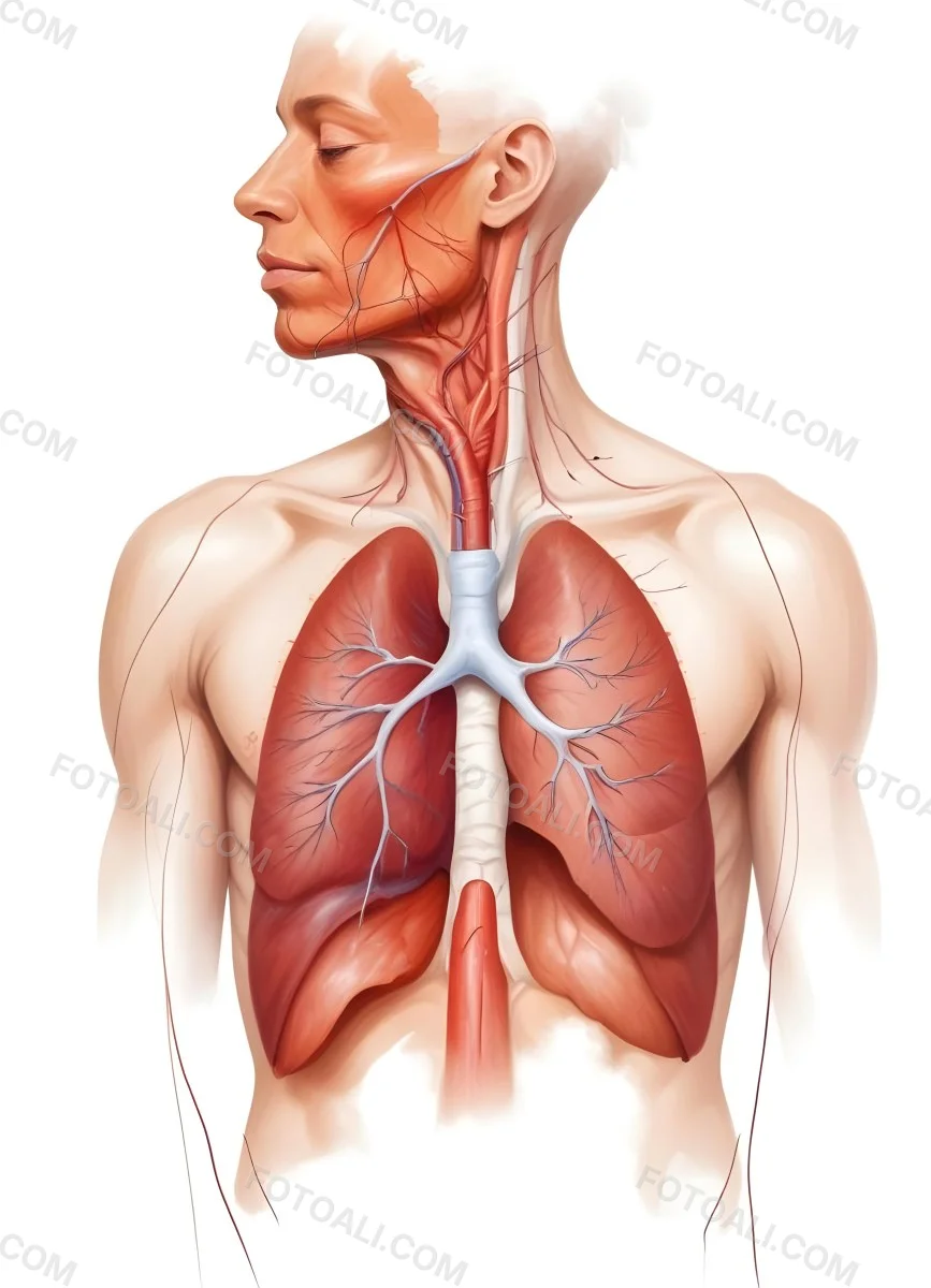 Digital Painting Human Respiratory System White Background Bold And Slim Lines Brush Strokes 2 0dfb
