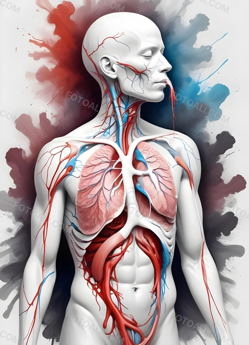 Digital Painting Human Respiratory System White Background Bold And Slim Lines Brush Strokes 20 37a7