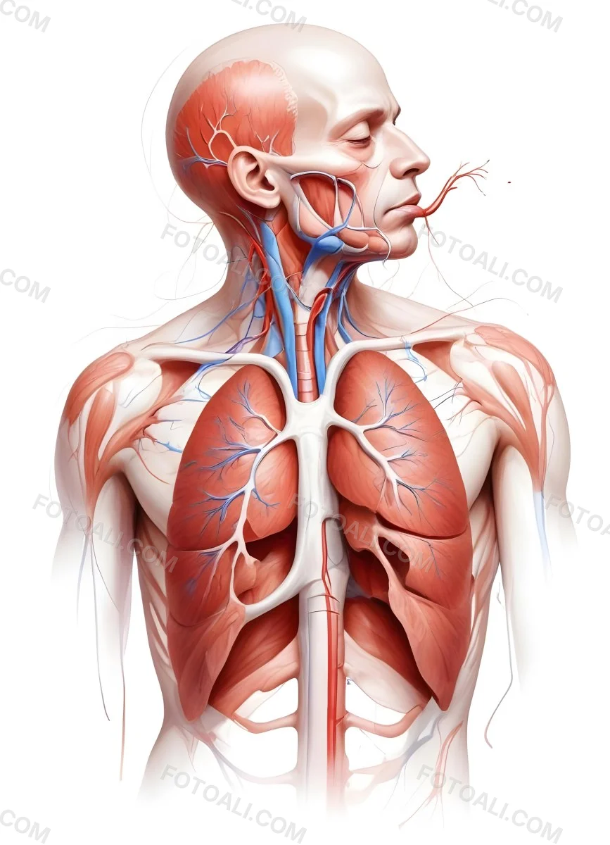 Digital Painting Human Respiratory System White Background Bold And Slim Lines Brush Strokes 8 Ef13