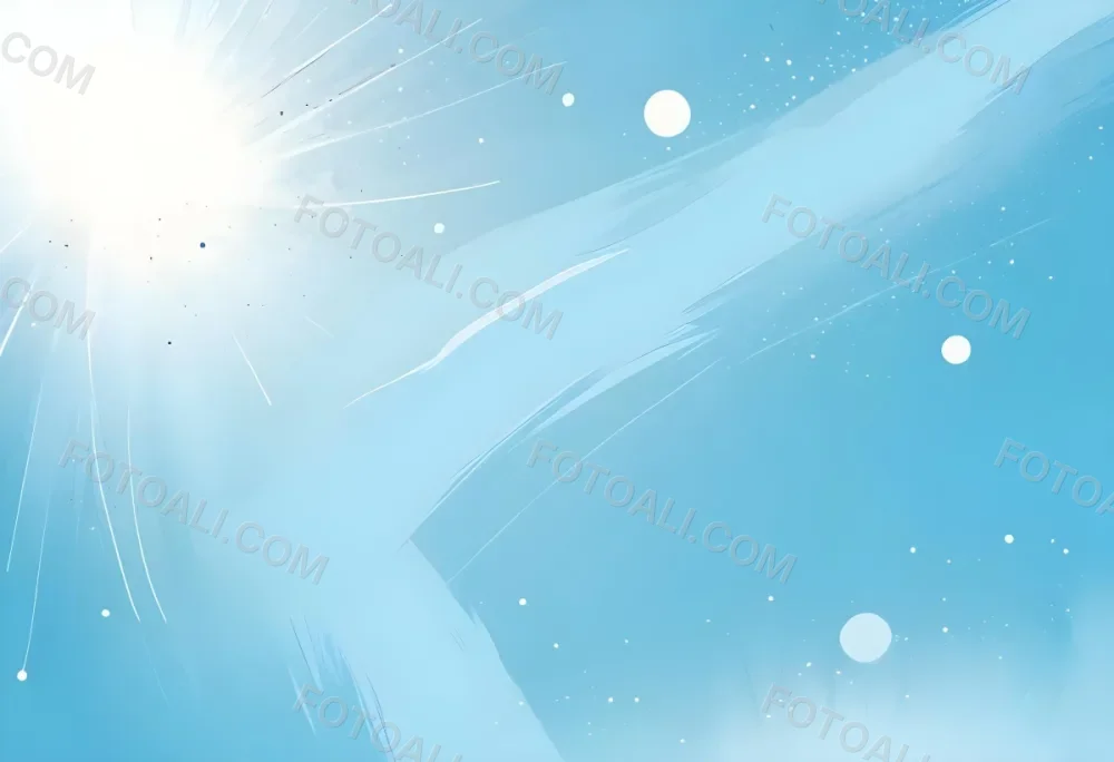 Digital Painting Light Blue Background With A Bright White Light In The Upper Left Corner And Small Blue Dots Scattered Throughout The Image Bold And Slim Lines Brush Strokes 35 6c15