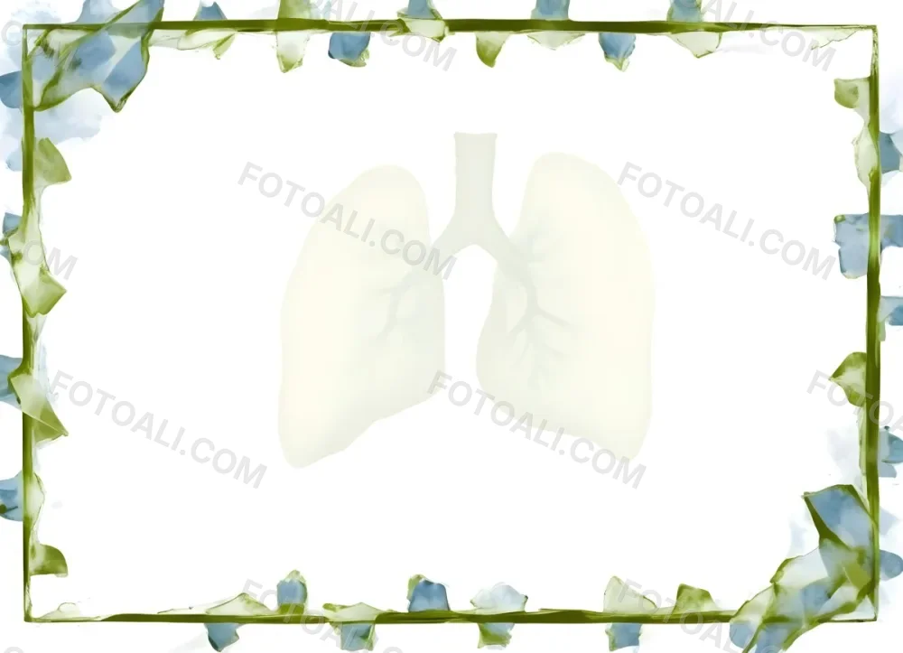 Digital Painting Lungs Made Of Ice With Visible Bronchi The Background Is Dark Blue With A Light Reflection On The Bottom Bold And Slim Lines Brush Strokes 3 957b