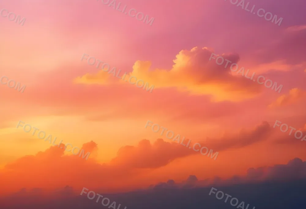 Dramatic Sunset Sky With Vibrant Orange Pink And Yellow Clouds 16 2692