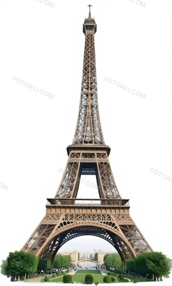 Eiffel Tower On A White Background 17 4fc9