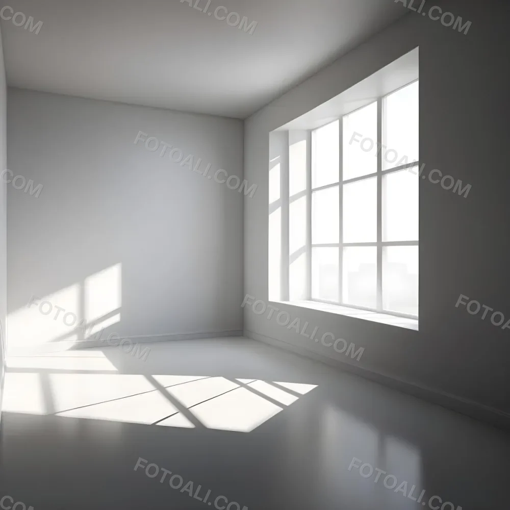 Empty White Room With A Window Sunlight Coming Through The Window Casting Shadows On The Floor And Walls Minimalist Design Clean And Bright 36 9d07