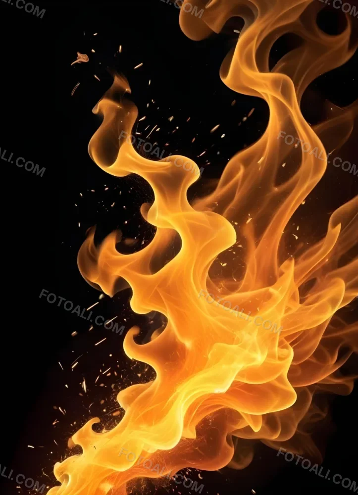 Flames With Sparks And Smoke Vibrant Orange And Yellow Hues Rising Against A Dark Background Creating A Dynamic And Intense Visual Effect 24 7b2f