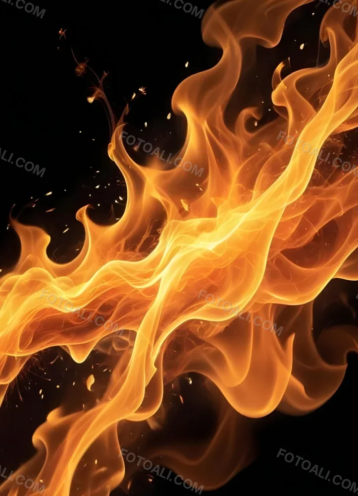 Flames With Sparks And Smoke Vibrant Orange And Yellow Hues Rising Against A Dark Background Creating A Dynamic And Intense Visual Effect 29 9470