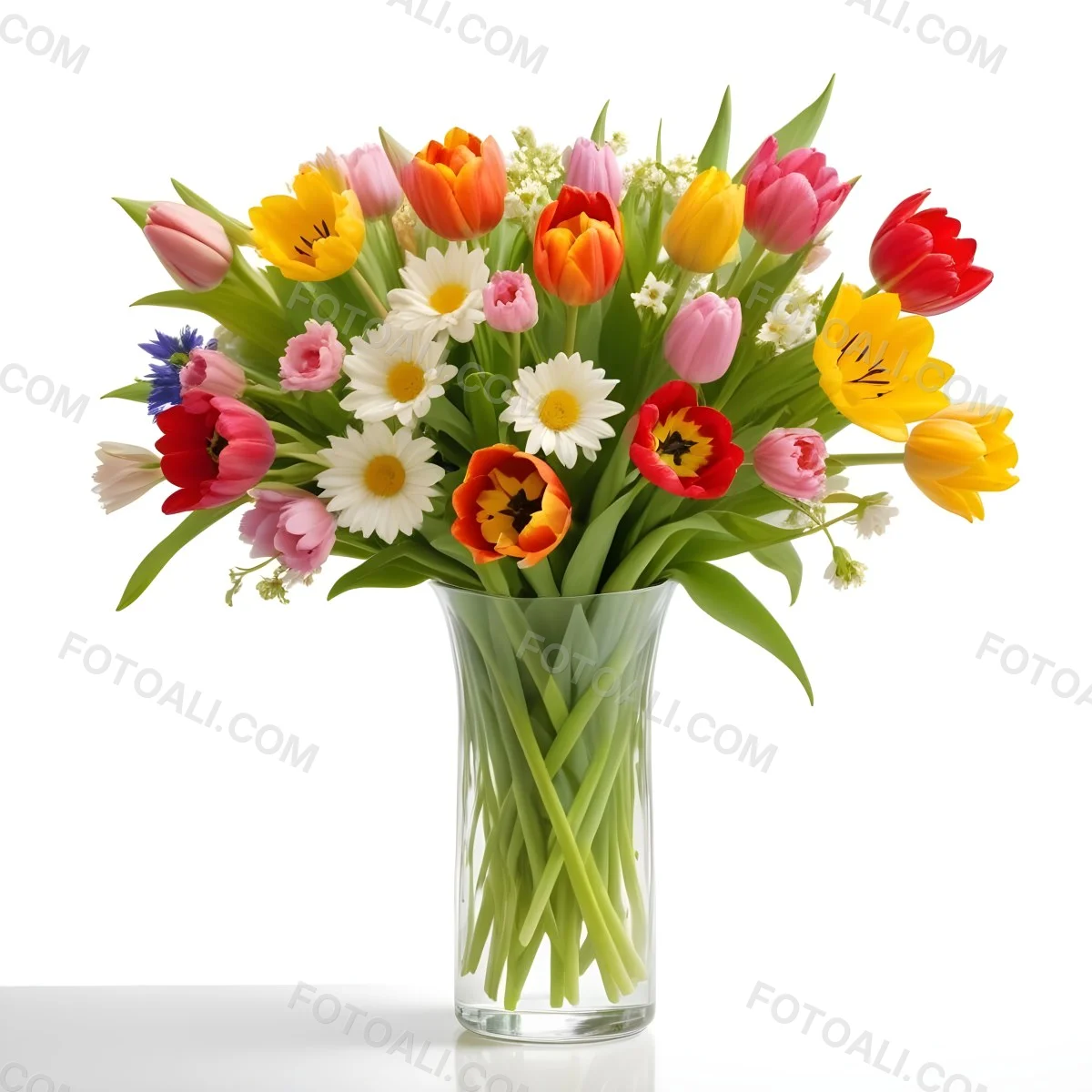 Flowers Vase Isolated White Background 16 466f