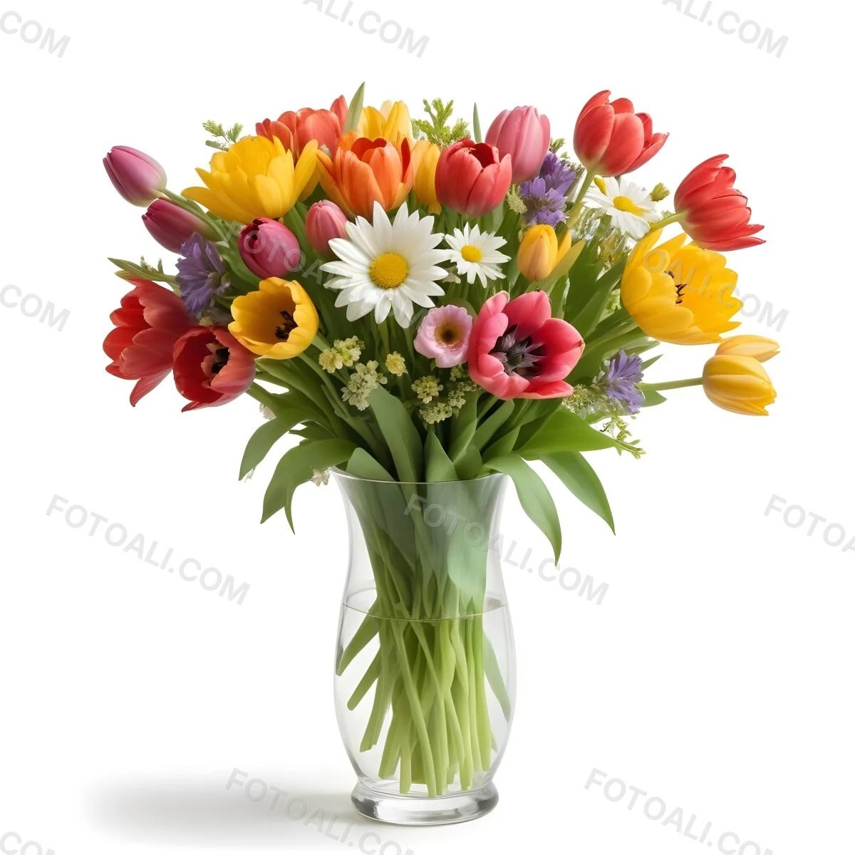 Flowers Vase Isolated White Background 25 E5db