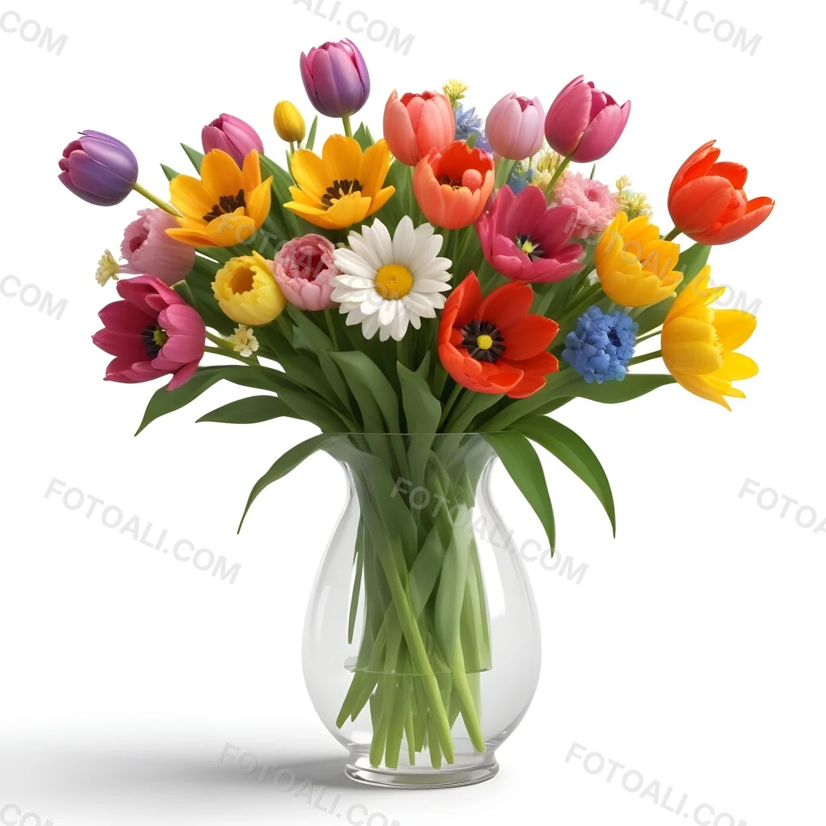 Flowers Vase Isolated White Background 5 Be4d