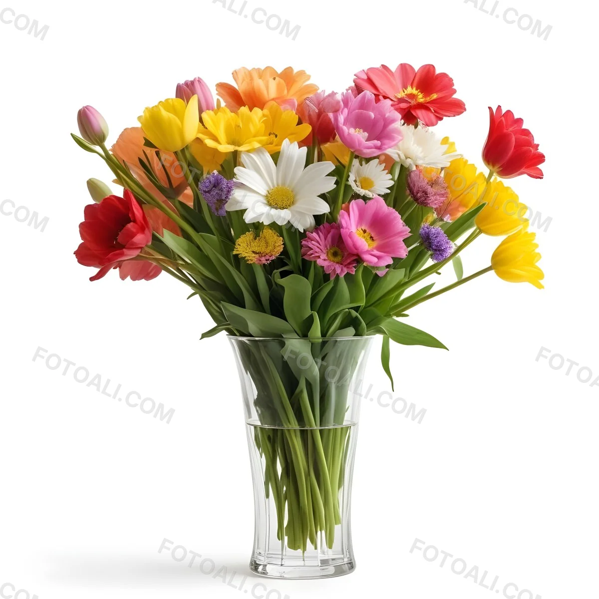 Flowers Vase Isolated White Background 8 B7e2