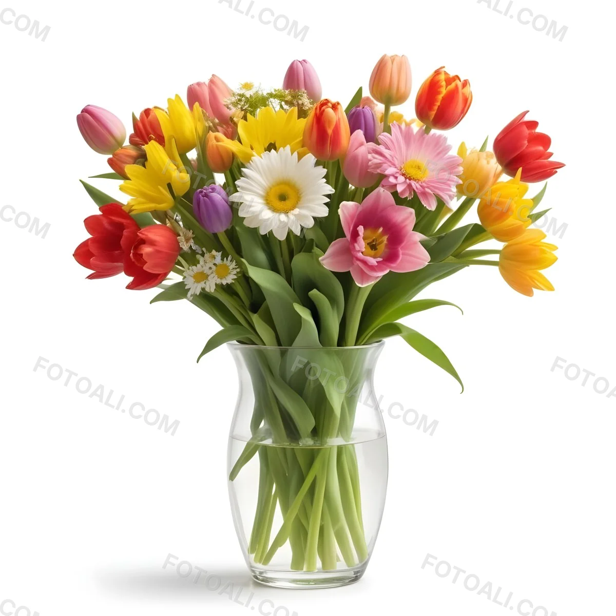 Flowers Vase Isolated White Background 9 A52a