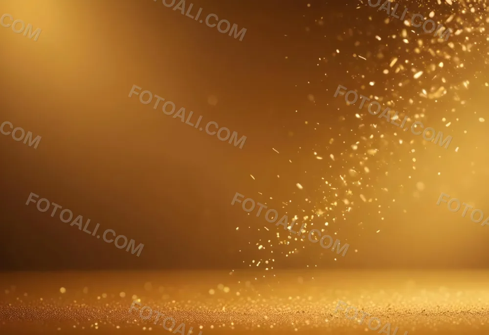 Glittering Golden Particles On A Warm Amber Colored Background 1 0460