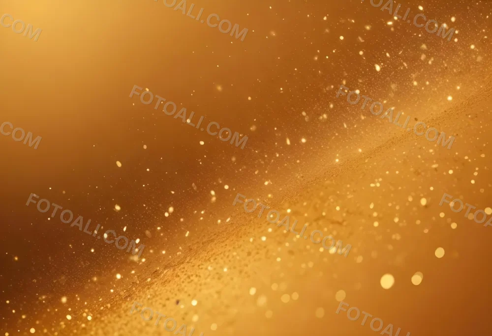 Glittering Golden Particles On A Warm Amber Colored Background 21 D51a