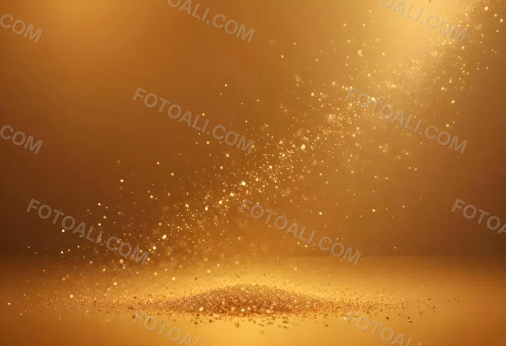 Glittering Golden Particles On A Warm Amber Colored Background 23 B4e5