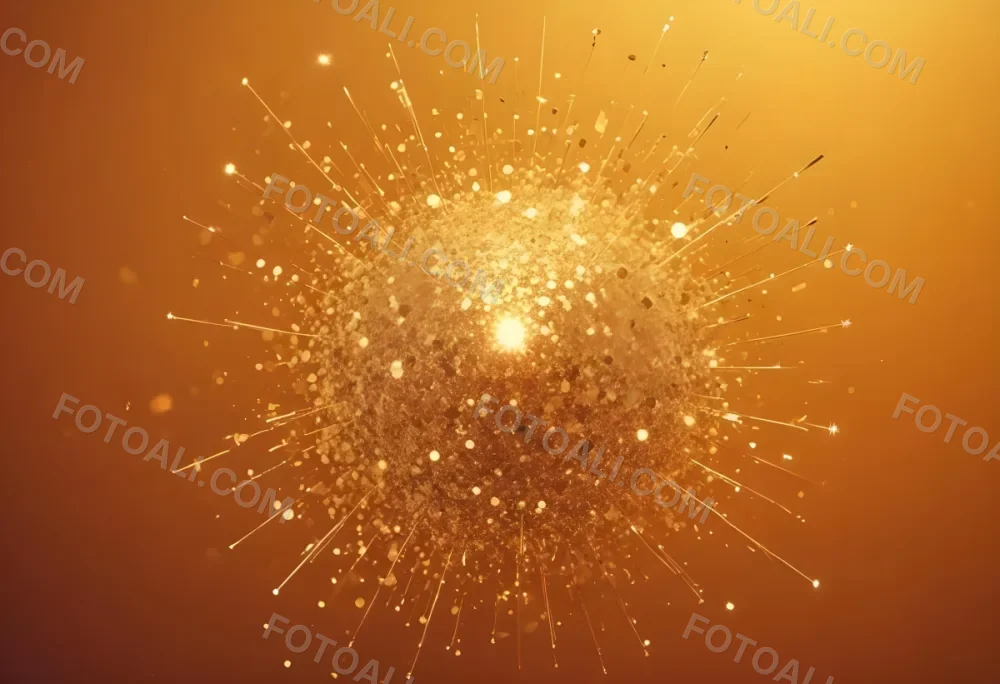 Glittering Golden Particles On A Warm Amber Colored Background 25 Eb15