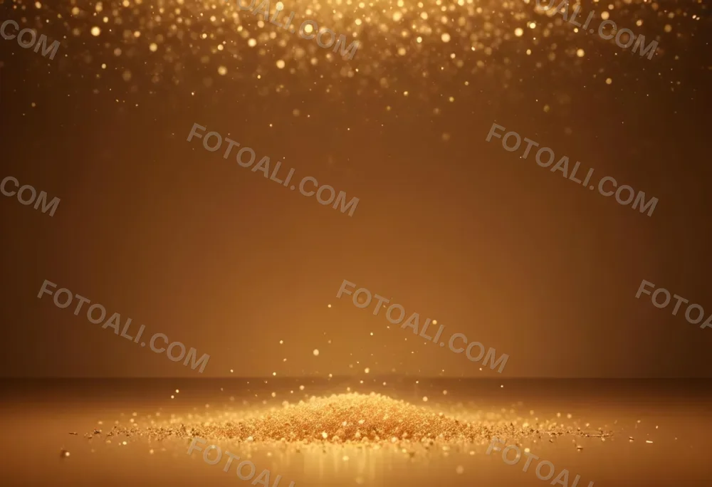 Glittering Golden Particles On A Warm Amber Colored Background 5 7e9c
