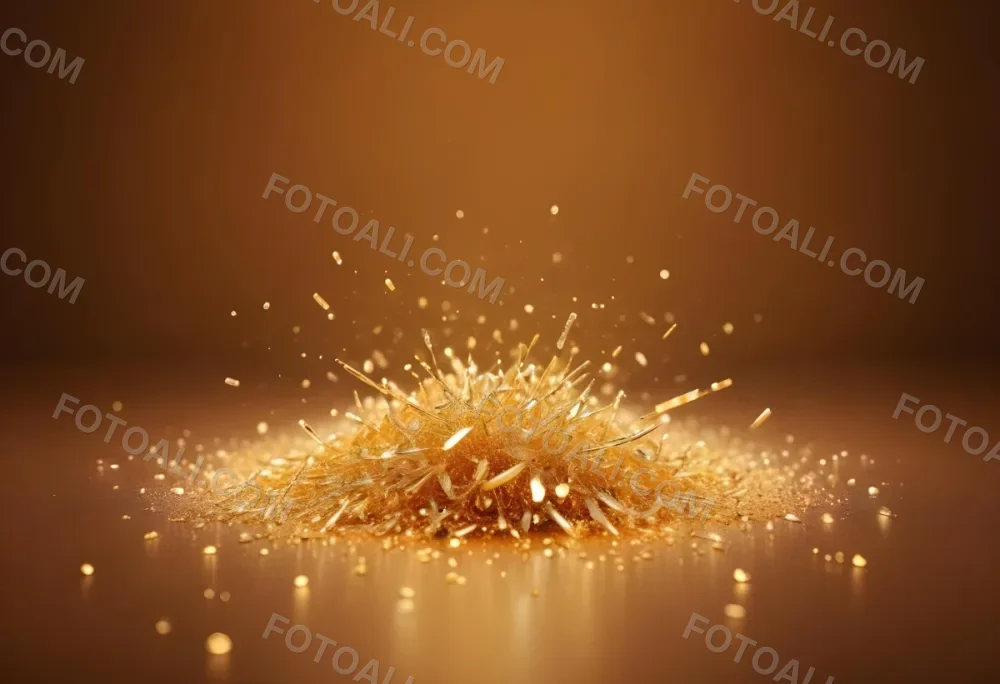 Glittering Golden Particles On A Warm Amber Colored Background 6 0996
