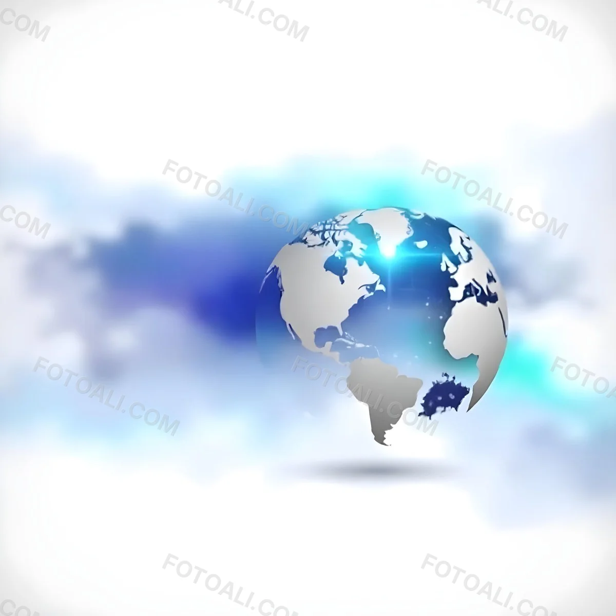 Globe With A Blue And White Color Scheme Surrounded By Abstract Geometric Shapes And Lines Creating A Sense Of Connectivity And Technology Against A Blue Background 40 Bf53