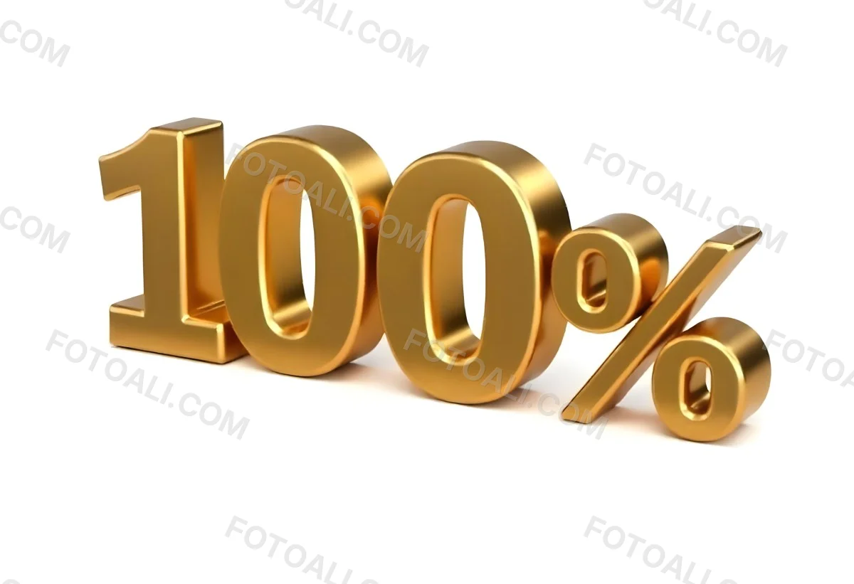 Golden 100 Text On A White Background The Numbers Are Big And Bold The Percentage Symbol Is Smaller And To The Right 6 D39f