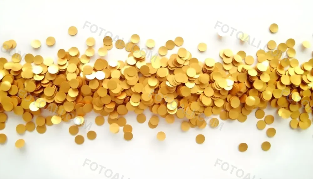 Golden Confetti Scattered On A White Surface Creating A Textured And Shimmering Effect Ideal For Festive Backgrounds Or Celebratory Designs With A Clean And Minimalist Aesthetic 39 Eb4e