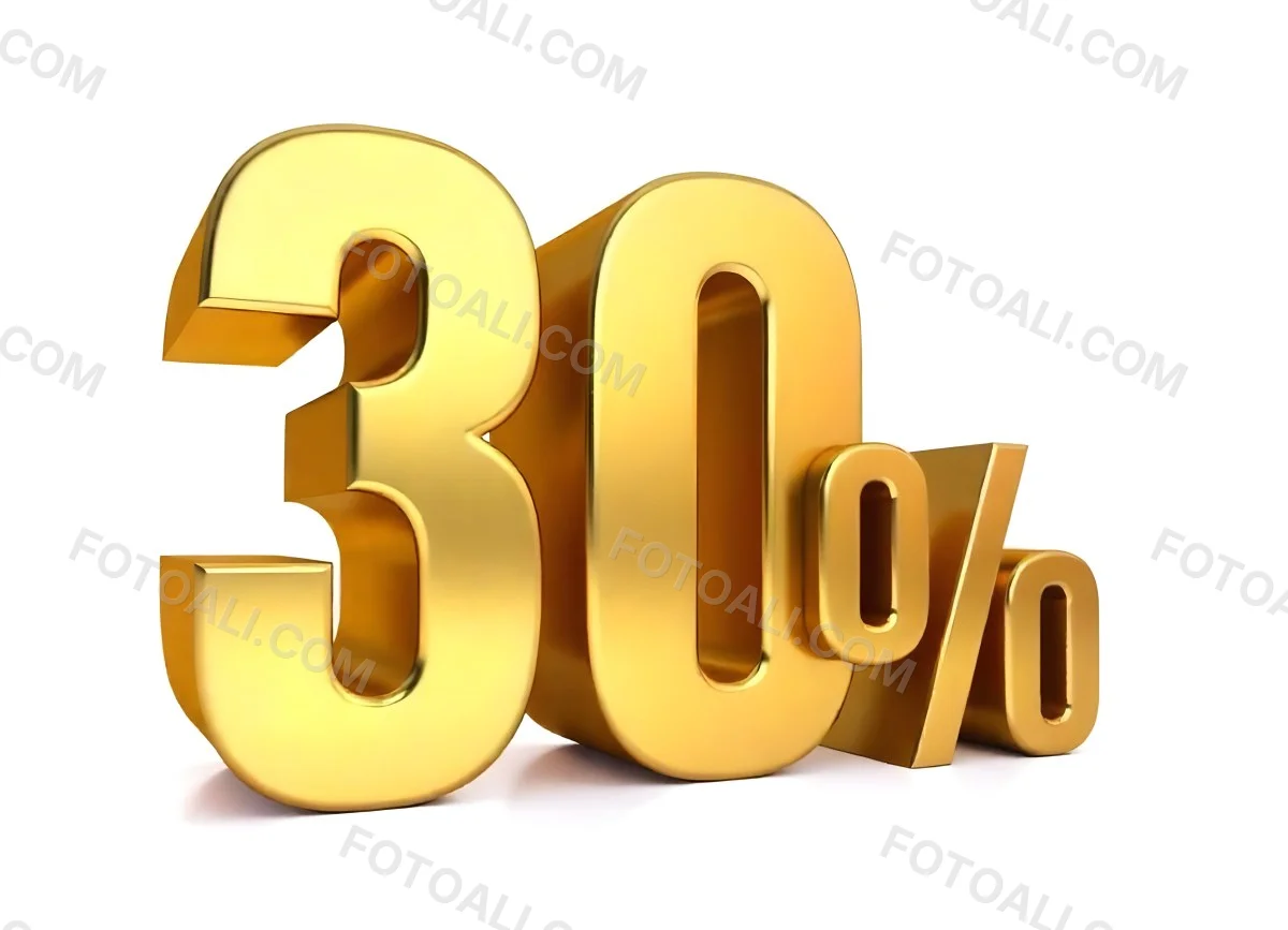 Golden Thirty Percent Symbol On A White Background Shiny Discount Sale Promotion Offer Marketing Advertising Business Finance Shopping Retail 11 6ef7