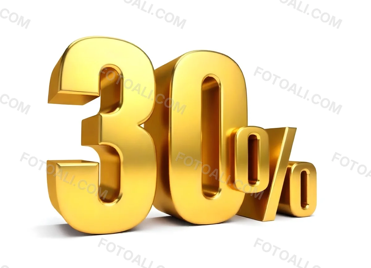 Golden Thirty Percent Symbol On A White Background Shiny Discount Sale Promotion Offer Marketing Advertising Business Finance Shopping Retail 15 2bc1