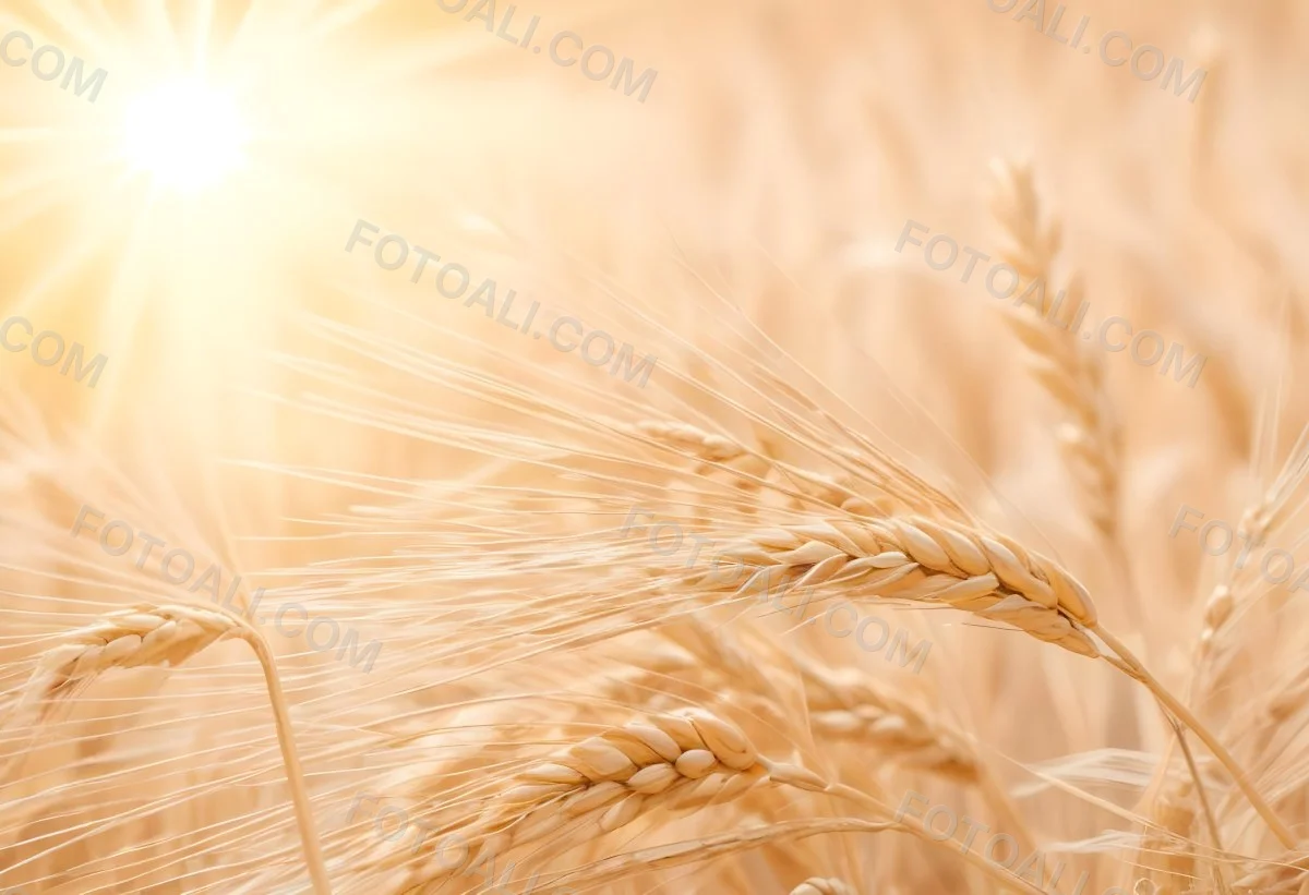 Golden Wheat Stalks Illuminated By Sunlight With A Soft Blurred Background Of More Wheat The Light Creates A Warm Glowing Effect 10 2424
