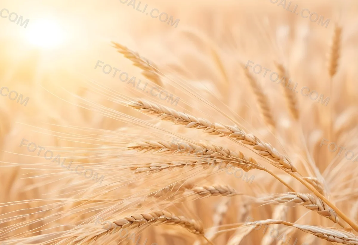 Golden Wheat Stalks Illuminated By Sunlight With A Soft Blurred Background Of More Wheat The Light Creates A Warm Glowing Effect 14 8882